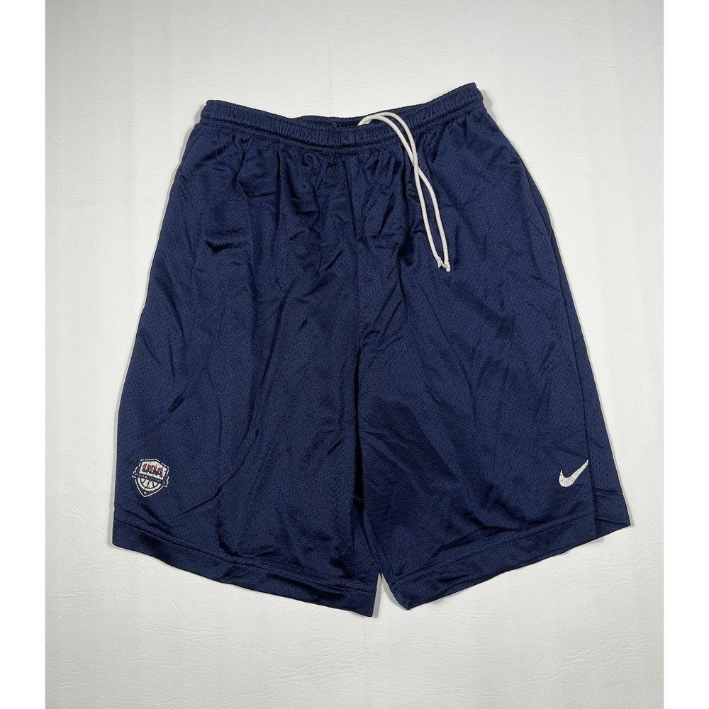 Nike Team USA Basketball Shorts Mens Large Navy Blue Mesh Athletic